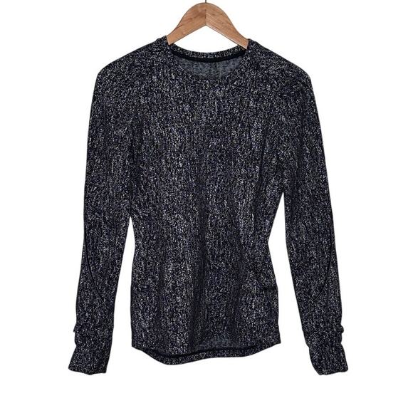 Lululemon Extra Mile Long Sleeve Jacquard Black & White Size 6 - Picture 2 of 8